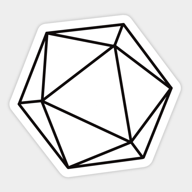 D20 Outline Black Sticker by ladystromas